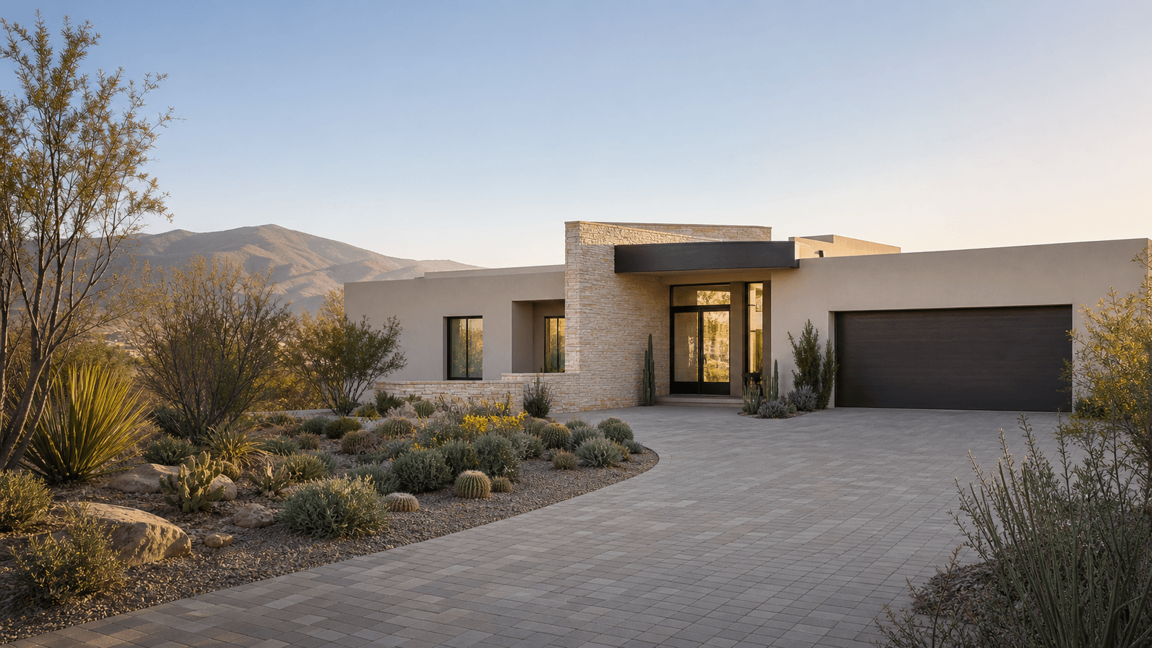 Illustrative Southwestern residential exterior, not available inventory.